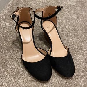 A New Day Black Suede Wedges